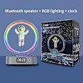 Miniatyrbild 2 av 4: Klocka Bluetooth Högtalare Klocka Bord Gio Bord Klocka Sovrum Dekoration Bord Klocka Sovrum Gio Glödande väckarklocka B Silver