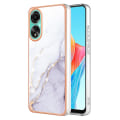 Miniatyrbilde 1 av 5: For Oppo A78 4g Elektroplettert Marmor Telefondeksel Imd Tpu Anti-ripe Beskyttelsesdeksel White 006
