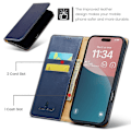 Miniatyrbillede 2 af 5: FIERRE SHANN Etui til iPhone 16 Plus PU Læder Flip Stand Wallet Telefon Cover Multicolor Style B