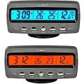 Miniatyrbillede 1 af 3: 4 I 1 Bil Auto LCD Spænding Temperatur Detektor Digital Display Termometer Kontrol Vækkeur