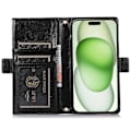 Miniatyrbild 2 av 5: Fodral till iPhone 15 Plus med dragkedjeficka, PU-läder med litchistruktur och rem Multicolor Style E
