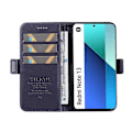 Miniatyrbillede 2 af 5: YIKATU YK-003 Læder Wallet Case med Magnetisk Side Lukning til Xiaomi Redmi Note 13 4G Multicolor Sapphire