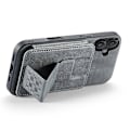 Pikkukuva 4 / 5: FIERRE SHANN 024 -tyylinen iPhone 16 -kotelo korttipidikkeellä ja jalustalla, vahapintainen nahka + TPU-puhelinkuori Multicolor Style B
