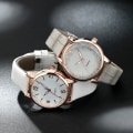 Miniatyrbild 3 av 5: PD490 Round Two Color Dial Dammode Quartz Watch 8 Colors White