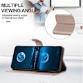 Pikkukuva 3 / 5: Samsung Galaxy A06 Lompakkokotelo Nahkainen Jalustakansi Hihnalla - Musta Multicolor Rose Gold