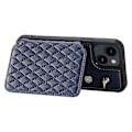 Miniatyrbillede 4 af 5: Style 008 Til iPhone 15 Plus RFID Blokerende Stødsikkert Cover PU+TPU Telefon Shell med Stropper Multicolor Style E