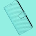 Miniatyrbillede 2 af 4: For iPhone 17 Pro Max Wallet Case med Rem Kulfibertekstur Læder Mobilcover Multicolor Light Blue