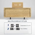 Miniatyrbild 4 av 5: Digital skrivbordsklocka med elektronisk ledtidsdisplay i trä (färg: trä)