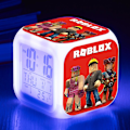 Miniatyrbild 1 av 2: Roblox Print Digital Väckarklocka Spel Nattljus Led Display Sängbord 7 färgskiftande klocka Heminredning Barnpresenter C