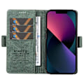 Miniatyrbillede 2 af 5: YIKATU YK-005 Pung Etui til iPhone 14 Stativ PU Læder Hud-berørings Magnetisk Beskyttende Telefon Cover Multicolor Style D