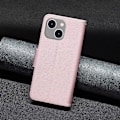 Miniatyrbillede 5 af 5: Til iPhone 15 Plus Støvtæt PU Læder Mobiltelefon Cover Wallet Flip Stand Case med Rem Multicolor Style H