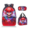 Pikkukuva 1 / 3: Super Mario -painettu reppu opiskelijalle, polyesteri, sarjakuva, lasten reppu, kolmiosainen setti Style 2