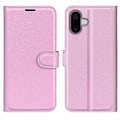 Miniatyrbillede 1 af 5: Læder telefoncover med pung og litchi-tekstur til iPhone 16 Multicolor Style D