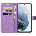 Miniatyrbillede 4 af 5: Wallet Design Læder Telefon Cover Folio Flip Cover med Støttefod til Samsung Galaxy S21 FE Multicolor Style H