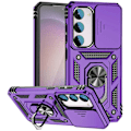 Miniatyrbild 1 av 5: För Samsung Galaxy S23 FE Skal Skjutbart Kameralock PC+TPU Mobilskal med Ringstativ Multicolor Style H