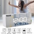 Miniatyrbild 2 av 5: Rektangel fyrkantig multifunktions LED-display väckarklocka för hemmet Red