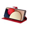 Miniatyrbillede 5 af 5: PU Læder Wallet Stand Folio Flip Beskyttende Telefon Cover til Samsung Galaxy A03s (164.2 x 75.9 x