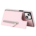 Pikkukuva 3 / 5: RFID-suojattu lompakkokotelo iPhone 15:lle TPU+PU-jalustalla ja olkahihnalla Multicolor Style A