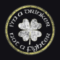 Miniatyrbild 5 av 5: I'm A Drinker Not A Fighter - Roligt bekymrat print Irländsk drinkskjorta för män Black S