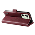 Miniatyrbillede 4 af 5: YIKATU YK-003 Læder Wallet Case med Magnetisk Side Lukning til Xiaomi Redmi Note 13 4G Multicolor Wine Red