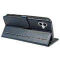 Miniatyrbillede 4 af 5: Kalveskinds tekstur læder etui med stativ i bogstil til iPhone 16 Plus Multicolor Style D