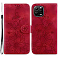 Miniatyrbillede 1 af 5: Lily Blomst Tegnebogsetui med Præg til Huawei nova Y61 4G, PU Læder Stand Telefoncover Multicolor Style F
