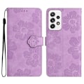 Miniatyrbillede 1 af 5: Til Samsung Galaxy A53 5G Telefon Cover PU Læder Prægede Blomster Stand Wallet Fuld Beskyttelse Case Multicolor Style A
