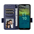 Miniatyrbillede 2 af 5: Anti-ridse telefoncover til Nokia C110 Litchi Tekstur PU Læder Wallet Stand Cover Multicolor Style E