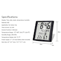 Miniatyrbillede 4 af 5: Digitalt C med Temperatur Fugtighed 8,6 Tommer Lar Display //uge Alarm C Fo