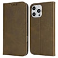 Miniatyrbillede 1 af 5: PU læder kalveskinds tekstur magnetisk lukning smartphone cover til iPhone 16 Pro Max Multicolor Style D