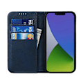 Miniatyrbillede 2 af 5: PU læder telefoncover til iPhone 15 Plus, tofarvet splejsning, anti-ridse, stander, wallet cover Multicolor Style A