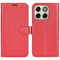 Miniatyrbillede 1 af 5: Til ZTE Blade V70 Etui Litchi Tekstur Stødsikkert Læder Wallet Telefon Cover - Grøn Multicolor Red