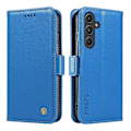 Miniatyrbillede 1 af 5: YIKATU YK-003 Læder Wallet Case med Magnetisk Lukning til Samsung Galaxy A55 5G Multicolor Sky Blue
