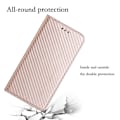 Miniatyrbillede 5 af 5: Til iPhone 15 Pro Max Kulfibertekstur PU Læder+TPU Wallet Case Foldbart Stativ Telefon Cover Multicolor Style C
