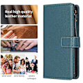 Miniatyrbillede 4 af 5: BF Style-19 PU Læder Telefon Cover Flip Wallet Stand med Lynlåslomme til iPhone 15 Pro Max Multicolor Style A