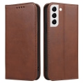 Miniatyrbild 1 av 5: Fallsäkert phone case för Samsung Galaxy S21 Fe 5g , Pu läder plånboksställ Business Style Cover Brown