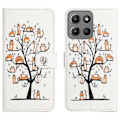 Pikkukuva 1 / 5: Motorola Moto G15 4G/G15 Power 4G -kotelo, kuvioitu PU-nahkainen lompakkokotelo, ristikkäinen tekstuuri Multicolor Cat and Tree