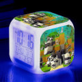 Miniatyrbild 1 av 2: Minecraft Väckarklocka Coolie Scared Cartoon Led Digital Color Luminous Clock Födelsedagspresent Julklapp Stil 2