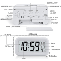 Miniatyrbild 3 av 5: Uppgraderad digital väckarklocka, 4,3-tums LED-skärm med temperatur Större Lound Light Control Portable White