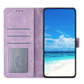 Miniatyrbillede 3 af 5: For iPhone 16 Pro Wallet Case Rose Mønster Præget Læder Flip Stand Telefon Cover Multicolor Light Purple