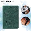 Miniatyrbild 5 av 5: För Amazon Fire Max 11 Pu Läder Case Korthållare Mönstertryckt Stativ Cover Green