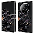 Pikkukuva 1 / 5: Xiaomi Redmi Note 14 Pro+ 5G -kotelo magneettilukolla, 3D-kuvioitu nahkalompakko puhelinkotelo Multicolor Purple Lotus