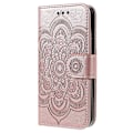 Miniatyrbild 2 av 5: Präglad Mandala Blomma PU Läder Telefonställ Skydd Plånboksfodral med Rem för iPhone 13 6.1 tum Multicolor Style E