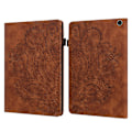 Miniatyrbild 1 av 5: För Amazon Fire Max 11 Pu Läder Case Korthållare Mönstertryckt Stativ Cover Brown