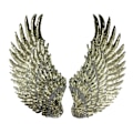 Miniatyrbilde 5 av 5: Broderte strykelapper for klær Wings design paljetter DI Silver