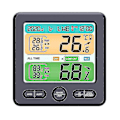 Miniatyrbild 1 av 4: Väderstation Trådlös inomhus utomhussensor Termometer Hygrometer Digital väckarklocka Barometer Prognos Färg Black