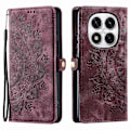Miniatyrbillede 1 af 5: Style 016 Etui til Xiaomi Redmi Note 14 Pro 4G, hudfølelse, totem-præget pung, læder telefoncover Multicolor Wine Red