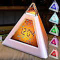 Miniatyrbild 2 av 5: Digital LED-väckarklocka 7 färger Ändra nattljus Tid Temperatur Display Pyramid Form Skrivbordsklocka