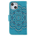 Miniatyrbild 3 av 5: Präglad Mandala Blomma PU Läder Telefonställ Skydd Plånboksfodral med Rem för iPhone 13 6.1 tum Multicolor Style G