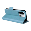 Miniatyrbild 3 av 5: Skal för OnePlus 13T 5G med handledsrem, litchi-textur PU-läder plånboksfodral Multicolor Baby Blue
